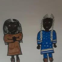 2 dark skinned natives